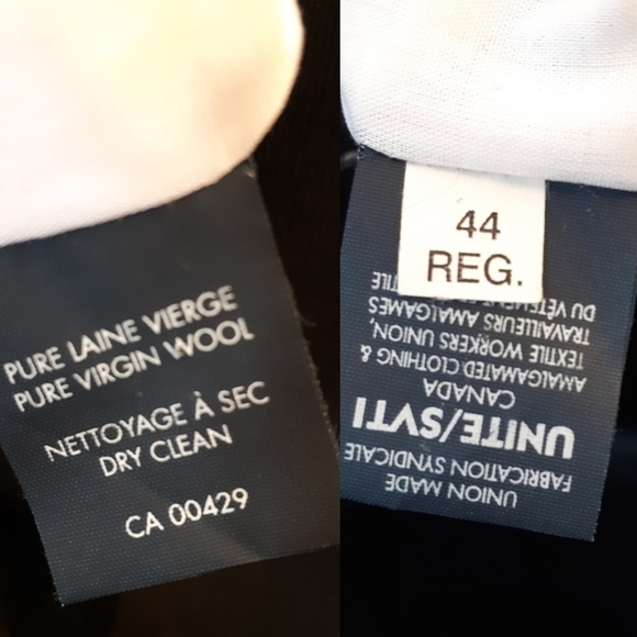 TOMMY Hilfiger pure virgin whool black suit vest blazer 44 regular - Picture 9 of 9